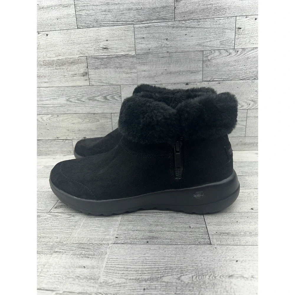 Skechers On The Go Gen 5 Goga Mat 144014W Black Suede‎ Ankle Boots Women Size 7W